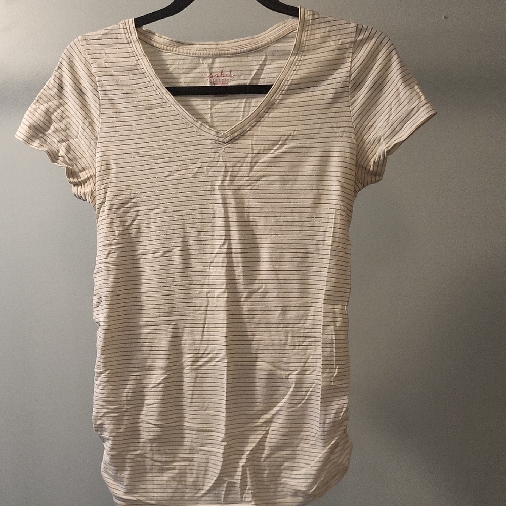 Isabel Maternity by Ingrid & Isabel Cream Fitted Short Sleeve Tee